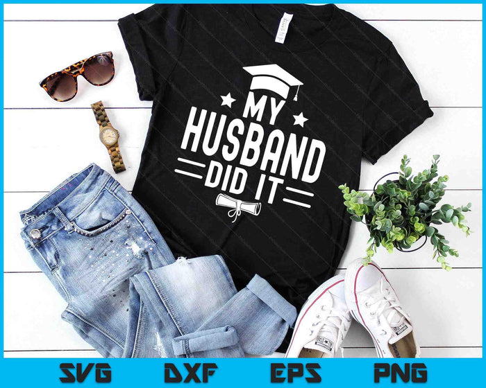 My Husband  Did It Men's Black Small Modern Letter Print SVG PNG Digital Printable Files