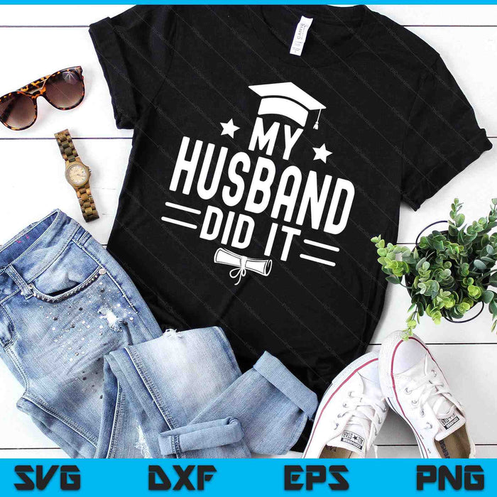 My Husband  Did It Men's Black Small Modern Letter Print SVG PNG Digital Printable Files