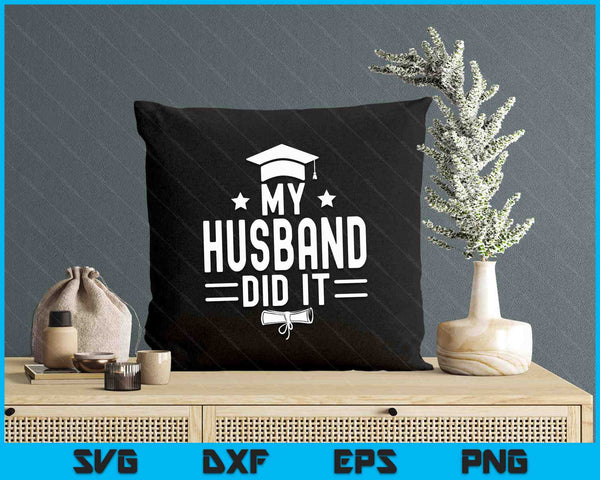 My Husband  Did It Men's Black Small Modern Letter Print SVG PNG Digital Printable Files