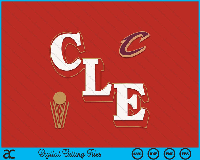 NBA - Cleveland Cavaliers Angled Logo SVG PNG Digital Printable Files
