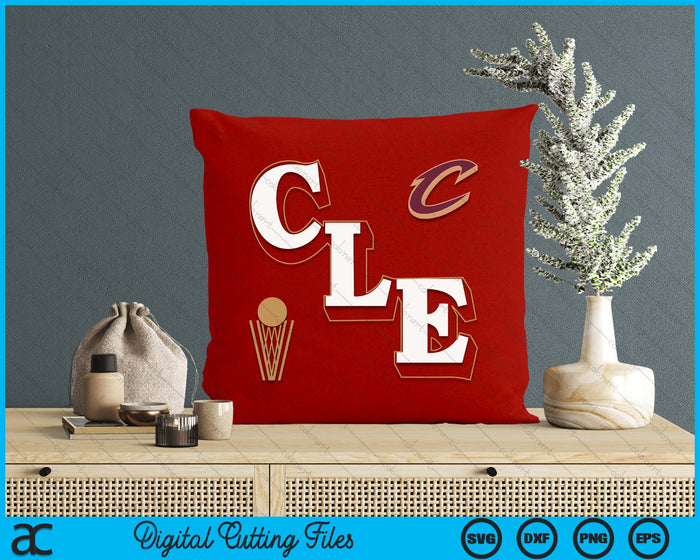 NBA - Cleveland Cavaliers Angled Logo SVG PNG Digital Printable Files