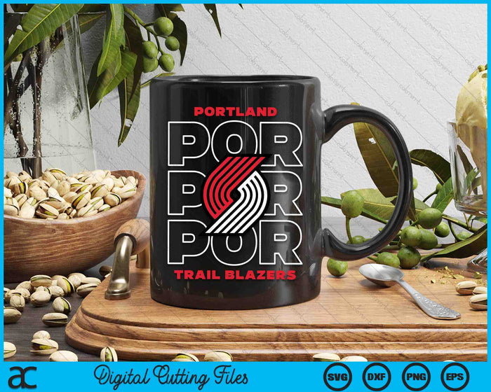 NBA Portland Trail Blazers Stacked City Logo SVG PNG Digital Printable Files