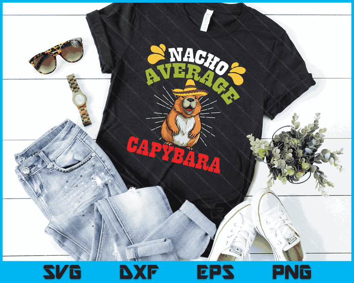 Nacho gemiddelde Capybara Cinco De Mayo mannen jongens SVG PNG digitale afdrukbare bestanden