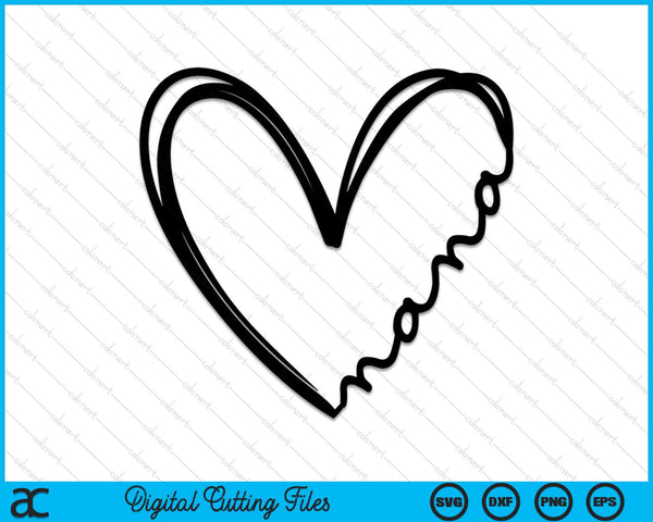 Nana Heart SVG PNG digitale snijbestanden