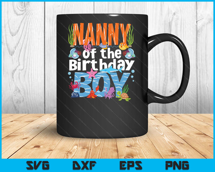 Nanny Under Sea Birthday Party Boys Ocean Sea Animals Themed SVG PNG Digital Printable Files