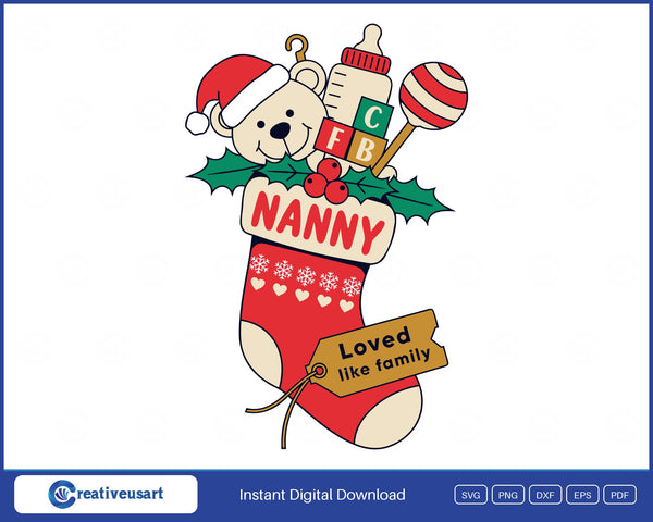 Nanny Christmas SVG design