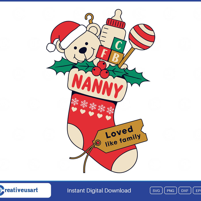 Nanny Christmas SVG design