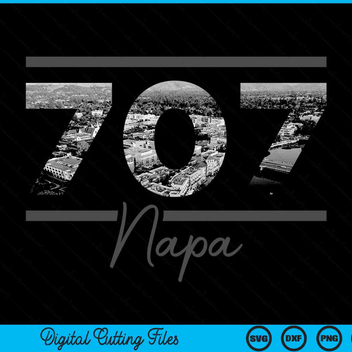 Napa 707 Area Code Skyline California Vintage SVG PNG Digital Cutting Files