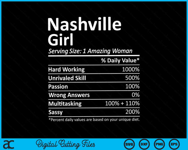 Nashville Girl TN Tennessee Funny City Home Roots SVG PNG Archivos de corte digitales