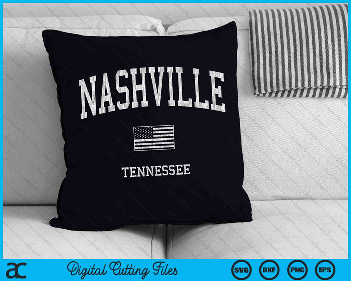 Nashville Tennessee TN Vintage bandera americana SVG PNG archivos de corte digital