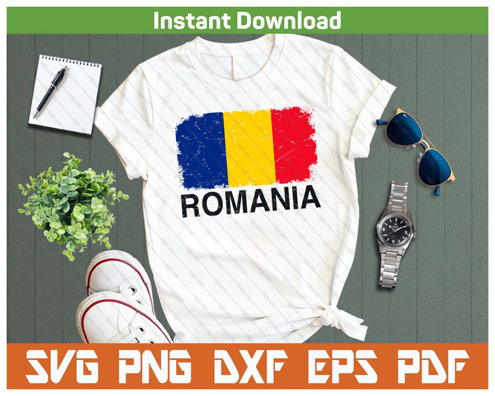 Romanian Flag Retro Outfit SVG PNG  National Team Pride Design