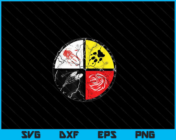 Native American Medicine Wheel SVG PNG digitale snijbestanden