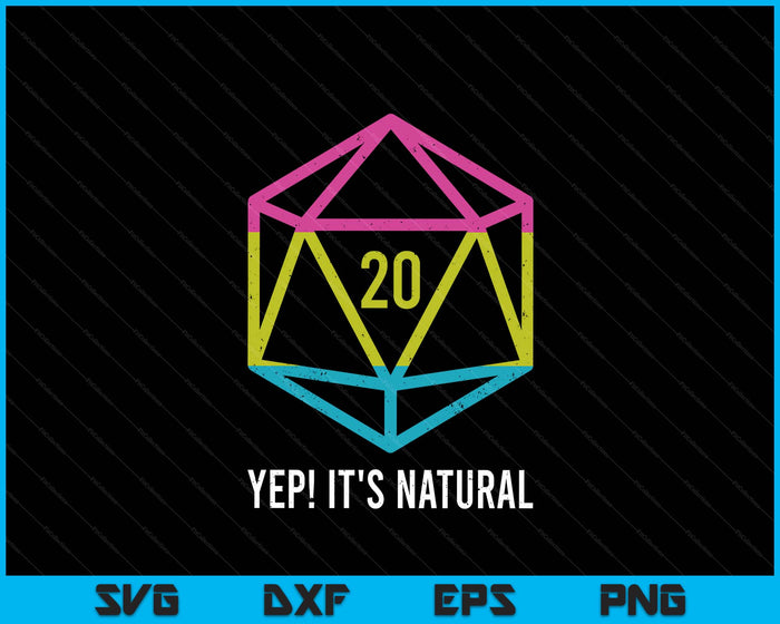 Natural 20 Pansexual Flag Pride LGBT Rights Saying SVG PNG Digital Printable Files