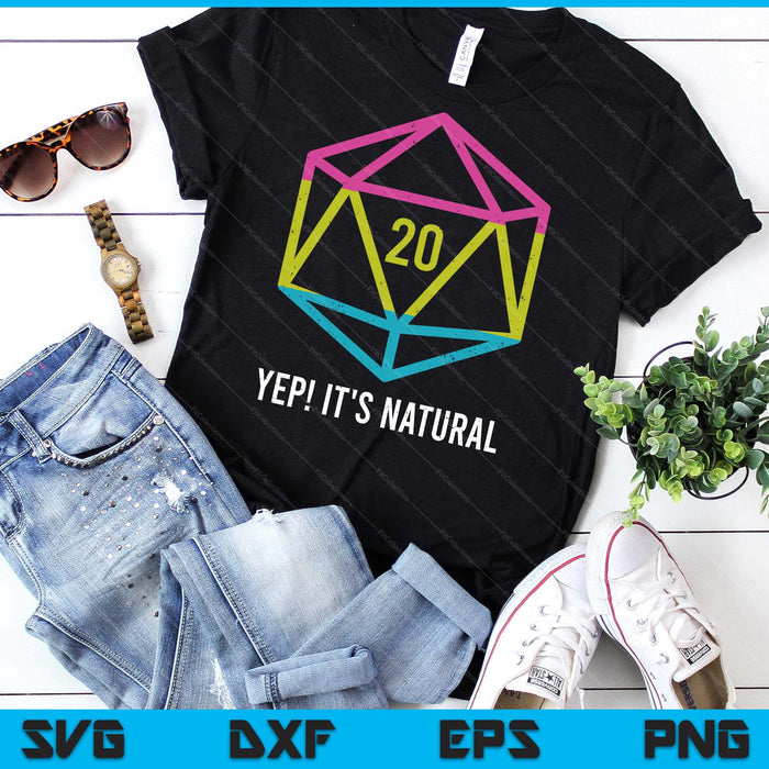 Natural 20 Pansexual Flag Pride LGBT Rights Saying SVG PNG Digital Printable Files