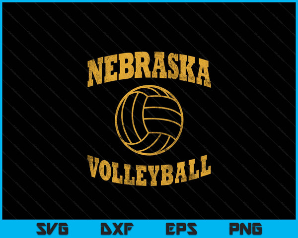 Nebraska Volleyball Classic Vintage Distressed SVG PNG Digital Cutting Files