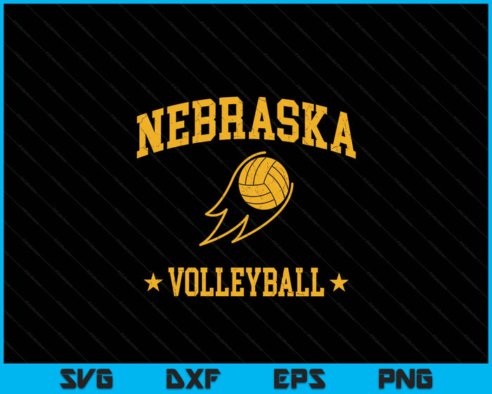 Nebraska Volleyball Vintage Gameday Retro Volleyball Lover SVG PNG Digital Printable Files