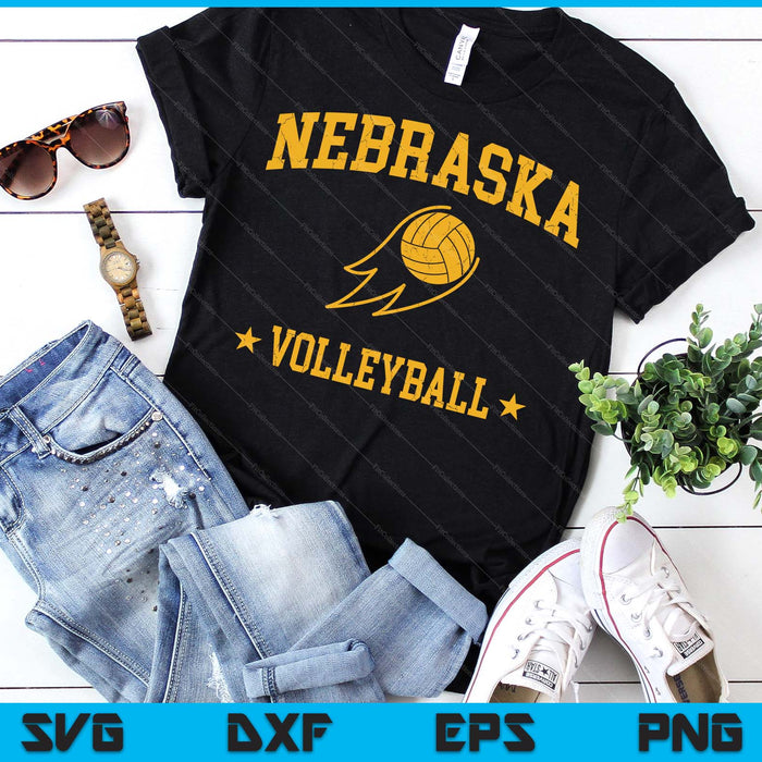 Nebraska Volleyball Vintage Gameday Retro Volleyball Lover SVG PNG Digital Printable Files
