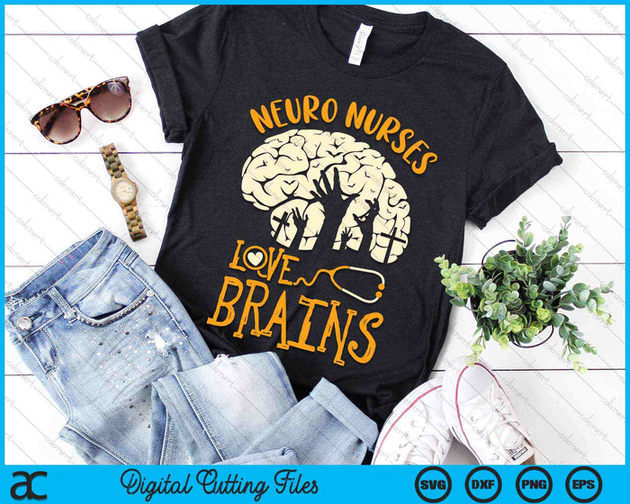 Neuro Nurses Love Brains Neurology Nursing RN Halloween SVG PNG Digital Cutting Files