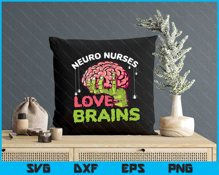 Neuro Nurses Love Brains Skeleton Halloween Nurse SVG PNG Digital Printable Files