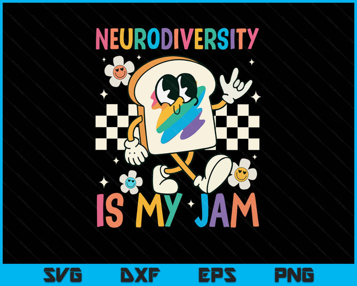 Neurodiversity Is My Jam Inclusion Autism Awareness Retro SVG PNG Digital Printable Files