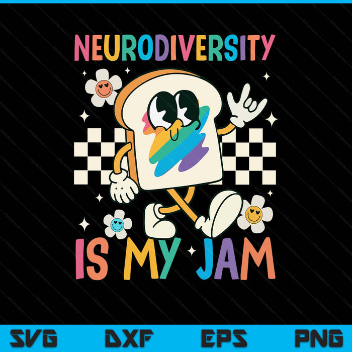 Neurodiversity is my jam inclusion autism awareness retro SVG cut file