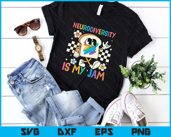 Neurodiversity Is My Jam Inclusion Autism Awareness Retro SVG PNG Digital Printable Files