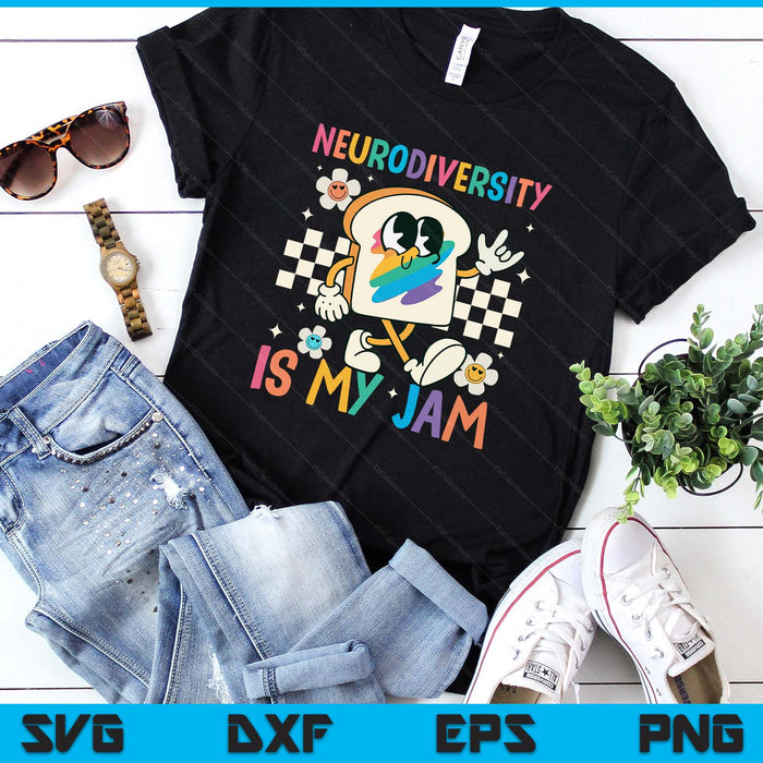 Neurodiversity Is My Jam Inclusion Autism Awareness Retro SVG PNG Digital Printable Files