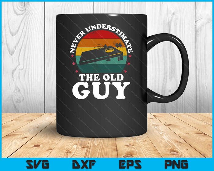 Never Underestimate Funny Cornhole Player Men Grandpa SVG PNG Digital Printable Files