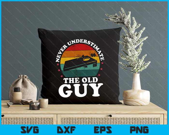 Never Underestimate Funny Cornhole Player Men Grandpa SVG PNG Digital Printable Files