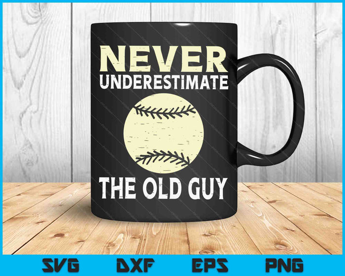 Never Underestimate The Old Guy Baseball Coach SVG PNG Digital Cutting Files