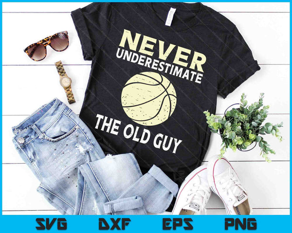 Never Underestimate The Old Guy Basketball Coach SVG PNG Digital Cutting Files