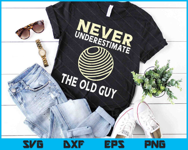 Never Underestimate The Old Guy Dodgeball Coach SVG PNG Digital Cutting Files