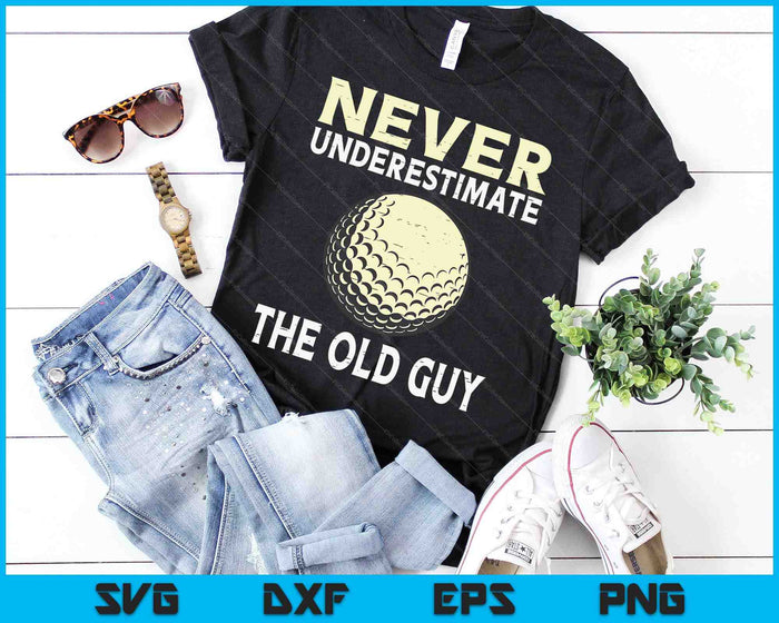 Never Underestimate The Old Guy Golf Coach SVG PNG Digital Cutting Files