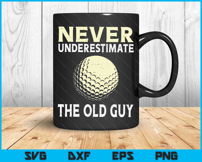 Never Underestimate The Old Guy Golf Coach SVG PNG Digital Cutting Files