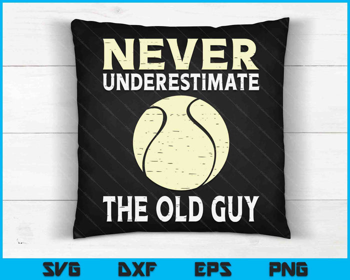 Never Underestimate The Old Guy Tennis Coach SVG PNG Digital Cutting Files