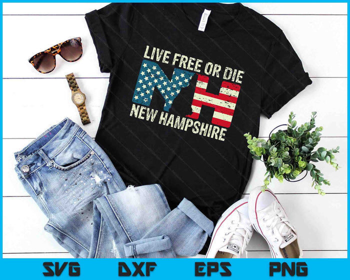 New Hampshire Patriotic Live Free Or Die SVG PNG Digital Printable Files