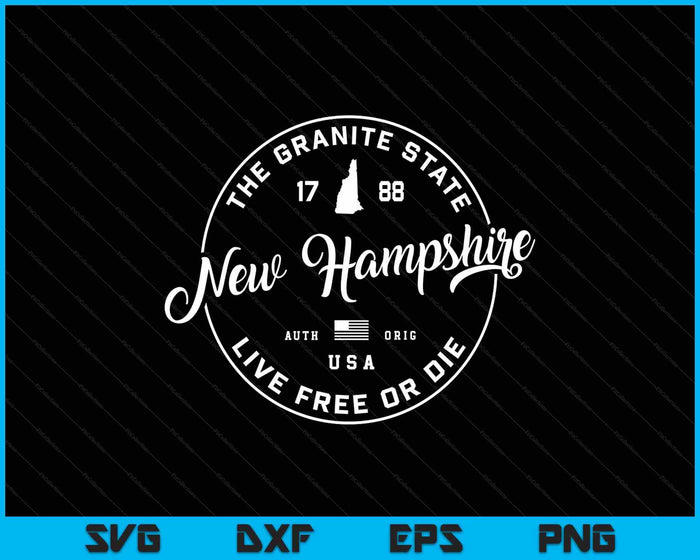 New Hampshire Us State Travel Vacation Nh Us SVG PNG Digital Printable Files