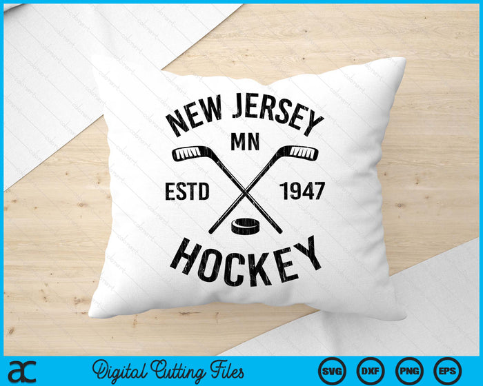 New Jersey Minnesota Ice Hockey Sticks Vintage Gift SVG PNG Digital Cutting Files