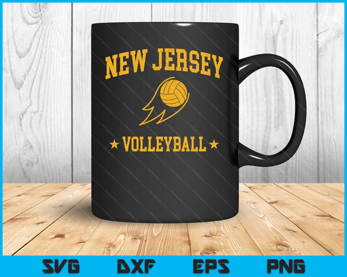 New Jersey Volleyball Vintage Gameday Retro Volleyball Lover SVG PNG Digital Printable Files