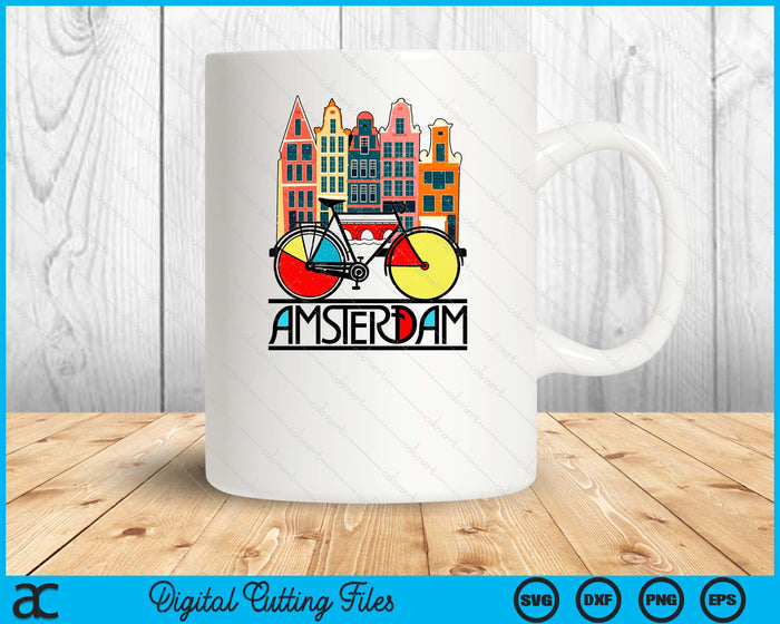 New Retro Bicycle Bike Amsterdam City Jersey SVG PNG Digital Printable Files