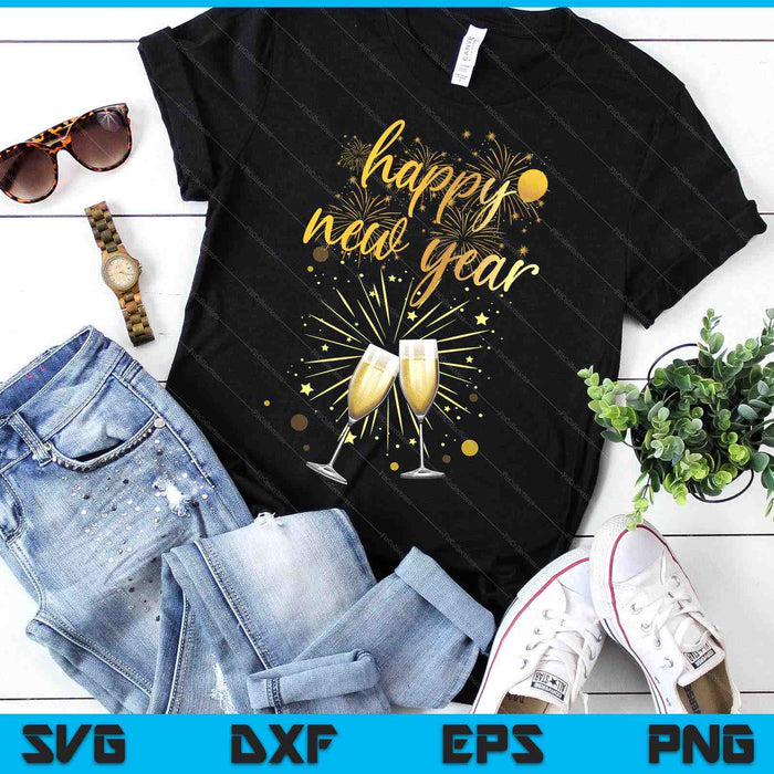 New Years Eve Party Supplies 2025 Happy New Year Fireworks SVG PNG Digital Printable Files