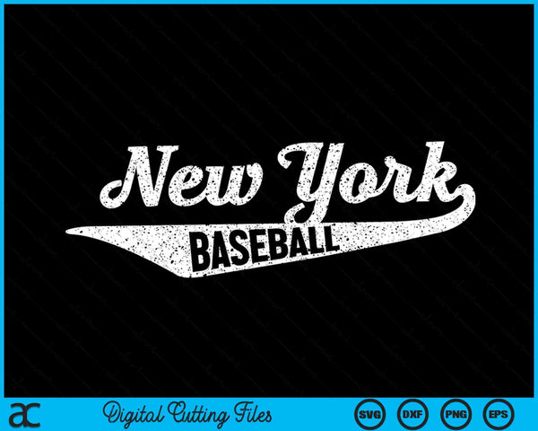 New York Baseball Script Vintage noodlijdende SVG PNG digitale snijbestanden