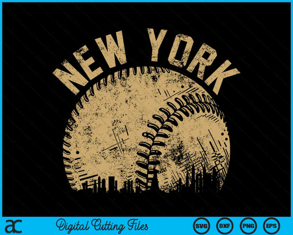 New York Baseball Skyline Player Coach Fan SVG PNG Digital Printable Files