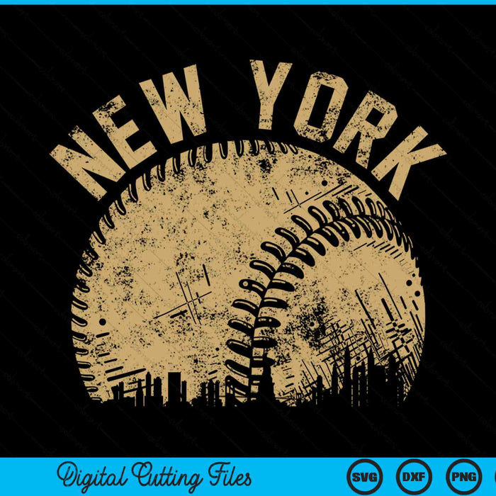 New York Baseball Skyline Player Coach Fan SVG PNG Digital Printable Files