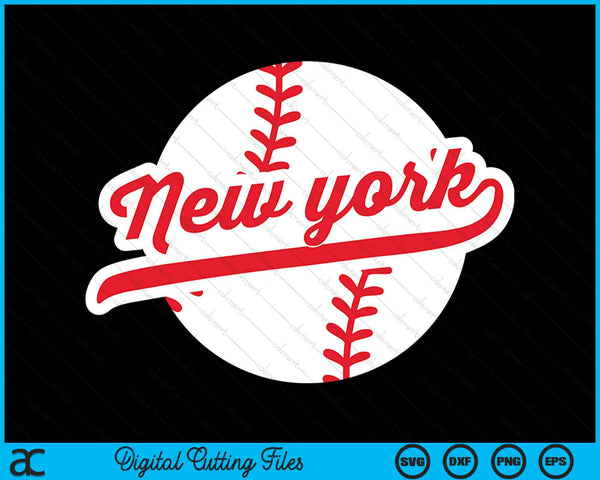 New York Baseball Vintage New York  Pride Love City Red SVG PNG Digital Cutting Files