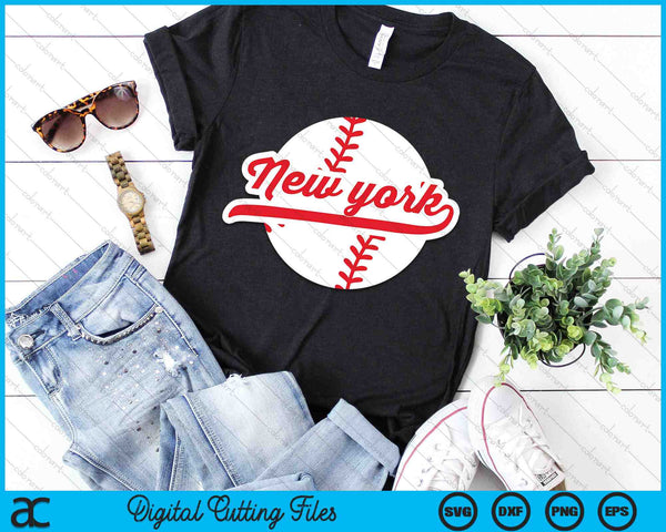 New York Baseball Vintage New York  Pride Love City Red SVG PNG Digital Cutting Files
