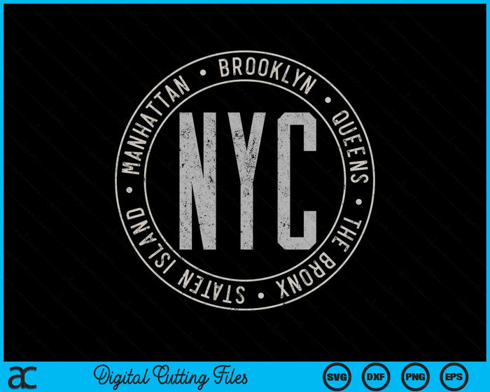 New York stadsdelen vijf stadsdelen NYC SVG PNG digitale snijbestanden