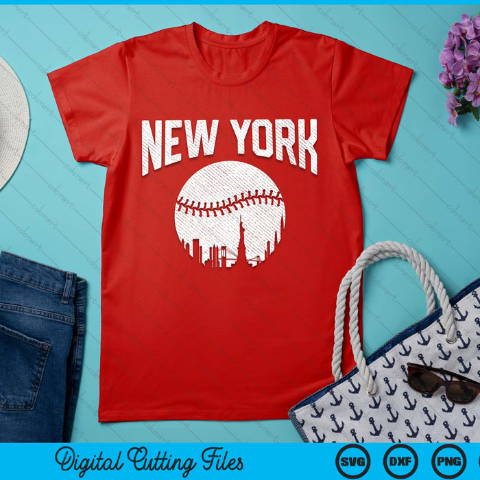 New York City California Baseball Skyline Vintage Souvenir SVG PNG Digital Printable Files
