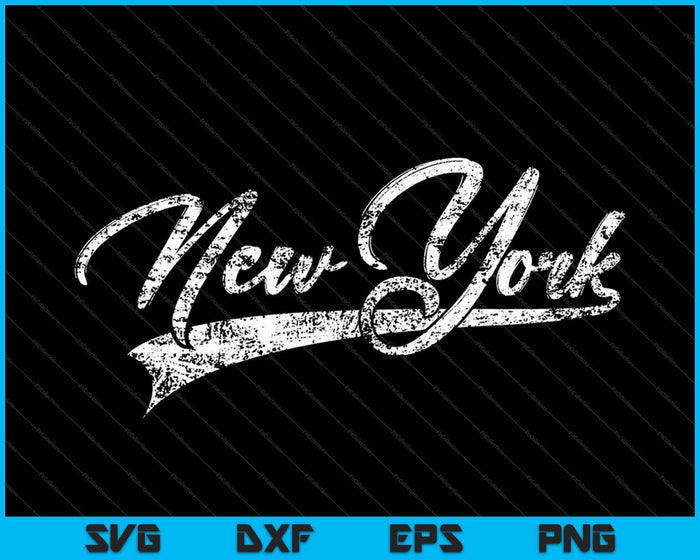 New York City Classic Vintage NY Sports Jersey SVG PNG Cortar archivos imprimibles