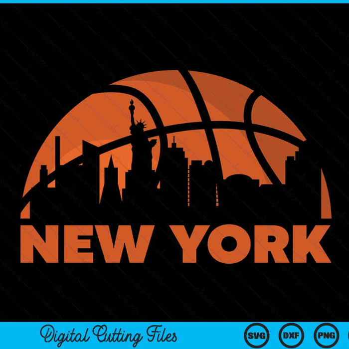 New York City skyline basketball SVG PNG cut file for Cricut